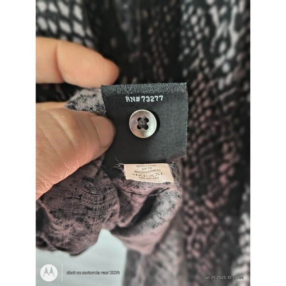 Rock & Republic Collared Short Sleeve Shirt Hi-Low Animal Print Size  XXL #p80-8 - Picture 9 of 10